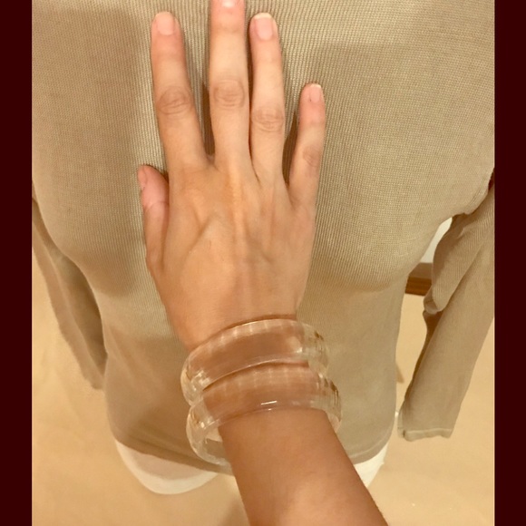 Bundle of 2 colorless resin bangles.EUC - Picture 1 of 6